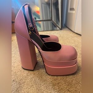 VERSACE aevitas heels in “candy” pink. Size 38